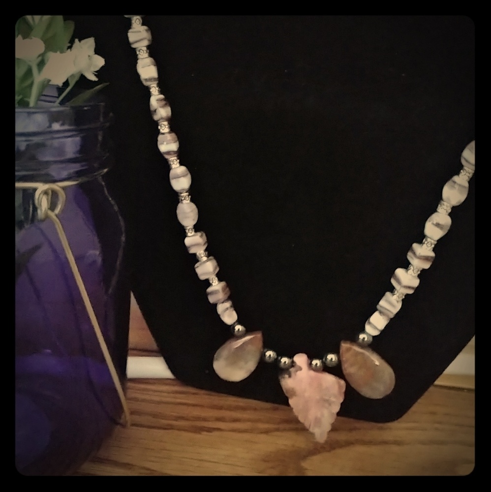 Chevron Amethyst Necklace & earring set
